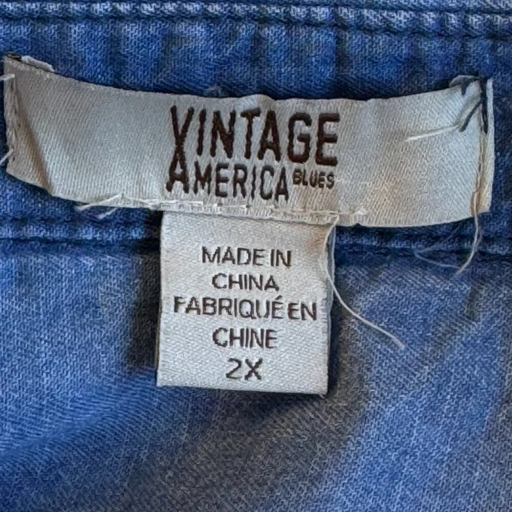 Vintage America Blue Tunic Top - Picture 8 of 10
